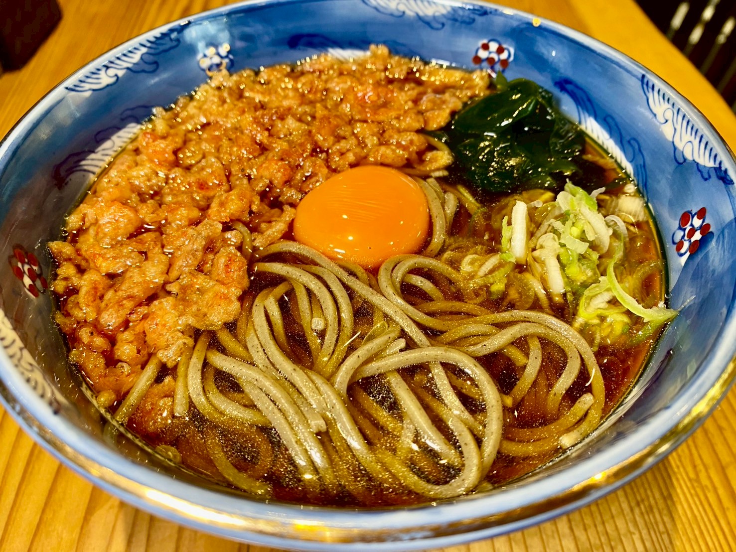 海老香る　紅のたぬき　玄蕎麦