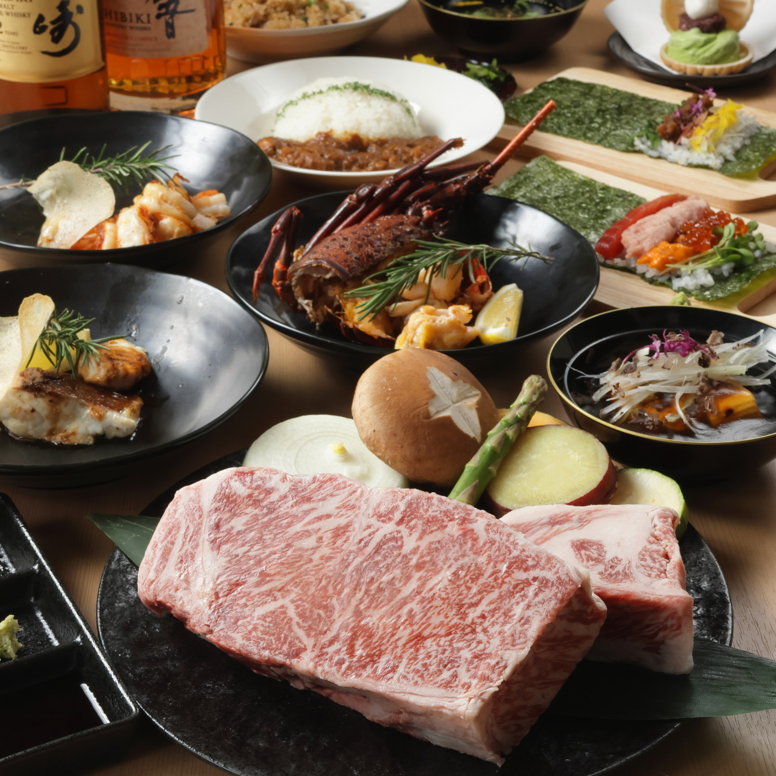 【神戸牛鉄板焼】厳選希少部位 極上ステーキ鉄板焼コース